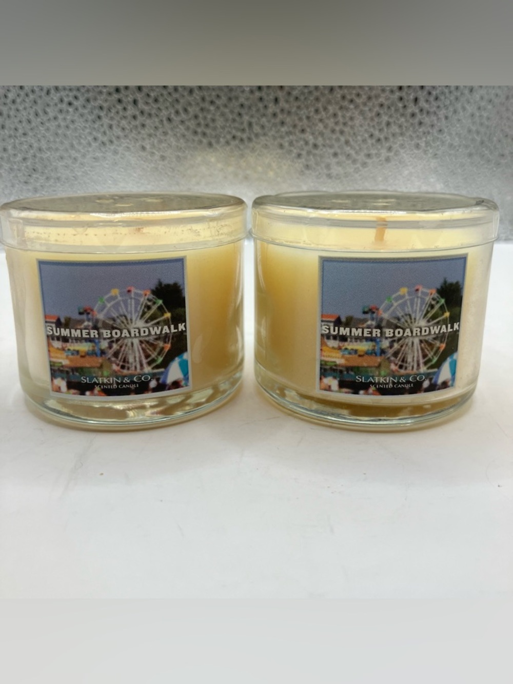 Slatkin & Co. Summer Boardwalk Mini 1.3oz Scented Candles - Set of 2 - NEW